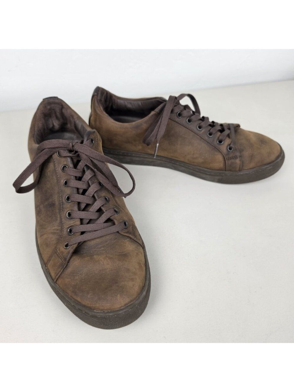 Thursday Everyday Low Top Leather Shoes Casual Sneakers Lace Up Brown Size 9.5